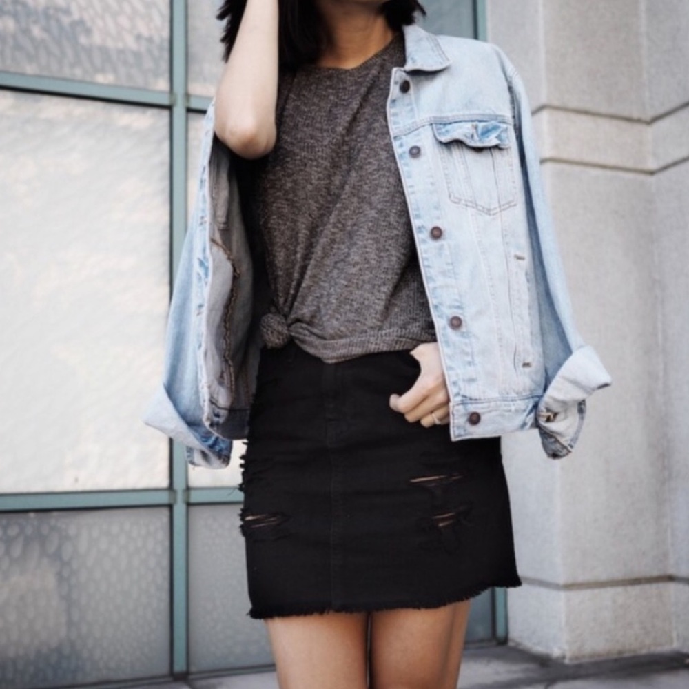 Abercrombie Distressed Blue Jean Jacket